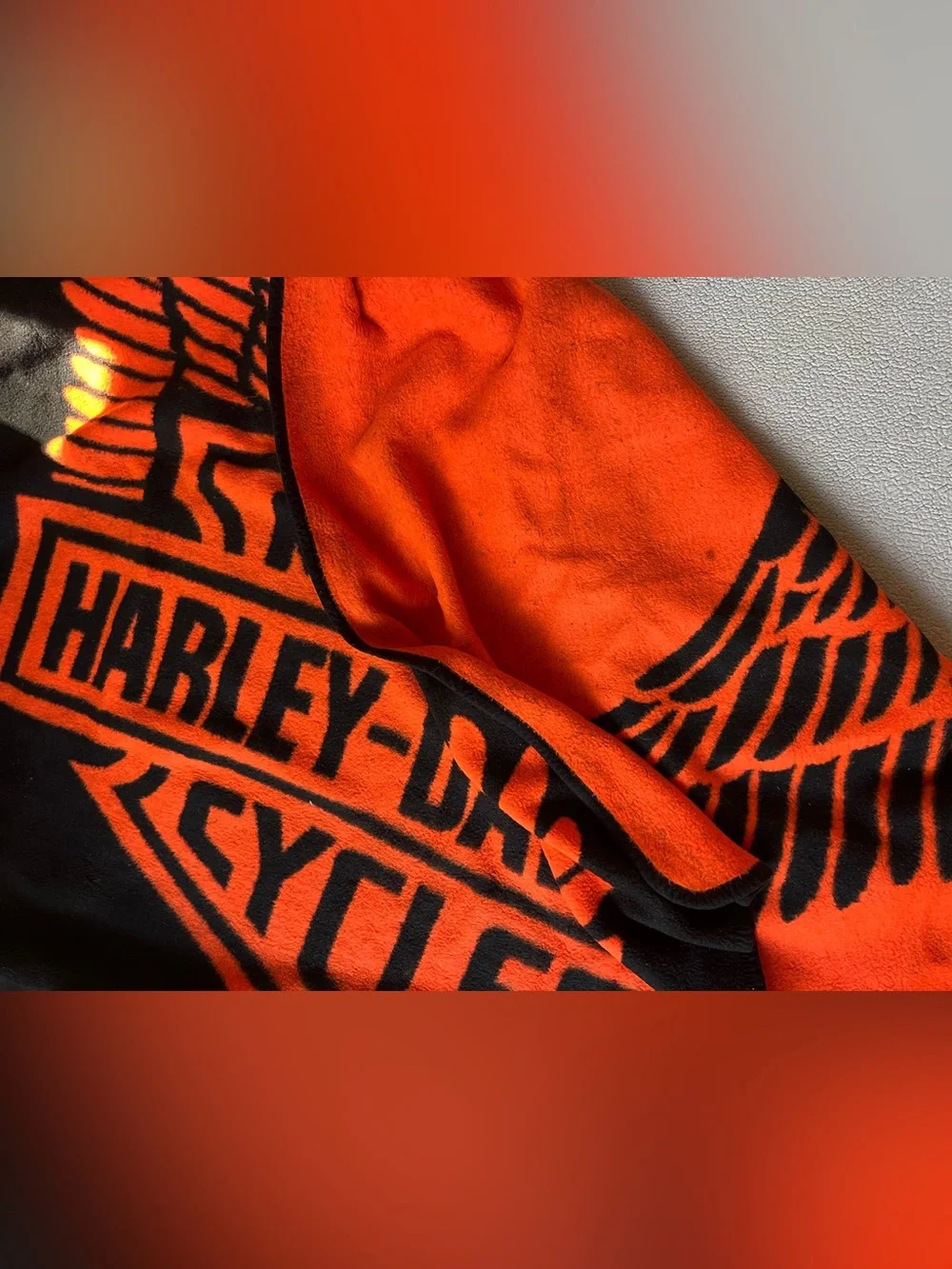 HARLEY DAVIDSON LARGE FLEECE THROW BLANKET